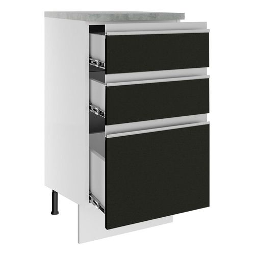 Gabinete bajo Madesa 40cm blanco negro glamy