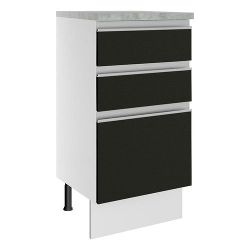 Gabinete bajo Madesa 40cm blanco negro glamy