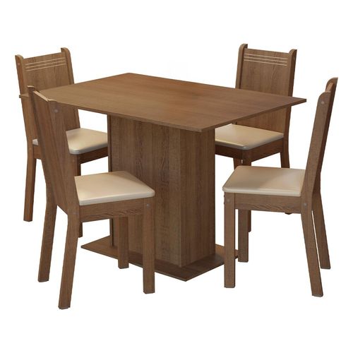 Juego de comedor Madesa con 4 Sillas marrón perla luana