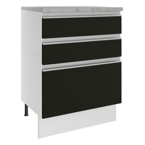 Gabinete bajo Madesa 60cm blanco negro glamy