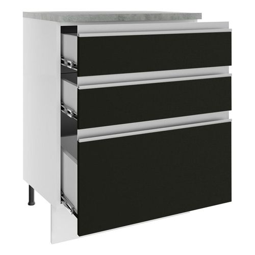 Gabinete bajo Madesa 60cm blanco negro glamy