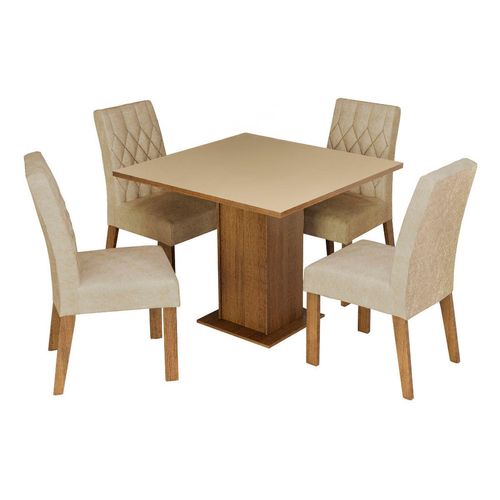 Juego de comedor Madesa con 4 sillas marron crema imperial livia