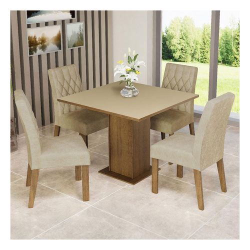 Juego de comedor Madesa con 4 sillas marron crema imperial livia