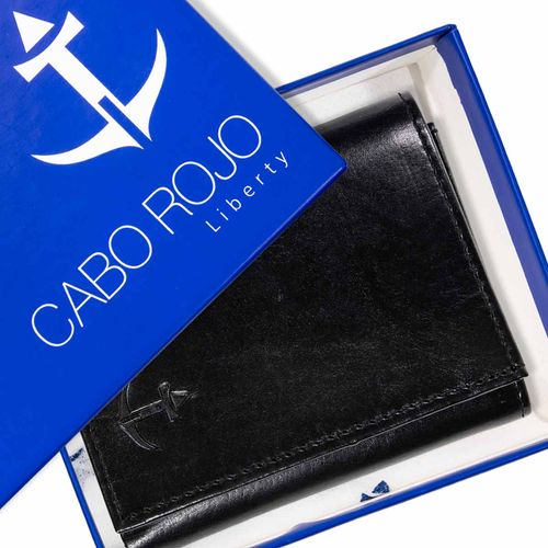 Cartera trifold Cabo Rojo para caballero negro 8011