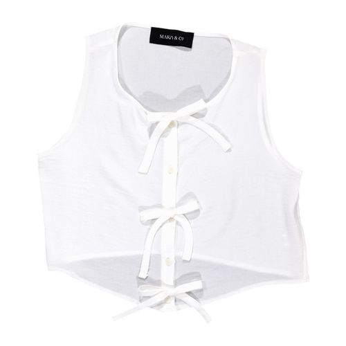 Blusa Mako & Co blanco para dama MKMB0108
