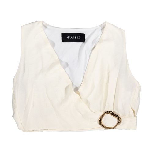 Blusa Mako & Co blanco para dama MKMB0118