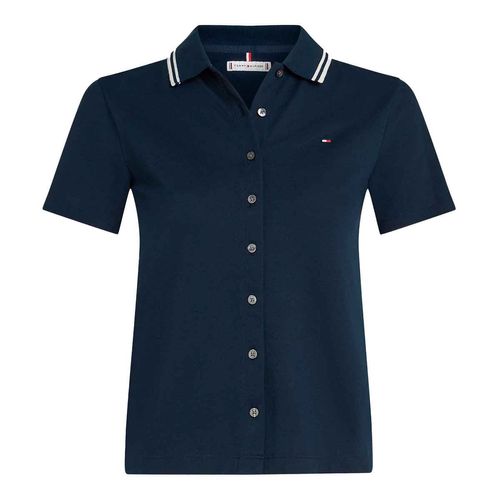 Playera tipo polo Tommy Hilfiger azul para dama WW0WW47521