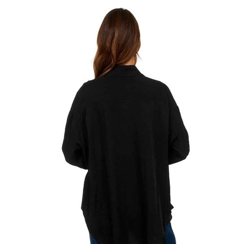 Blusa camisera The Workshop negro para dama TW1413