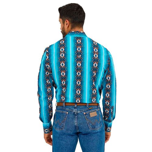 Camisa Wrangler azul para caballero 112366908