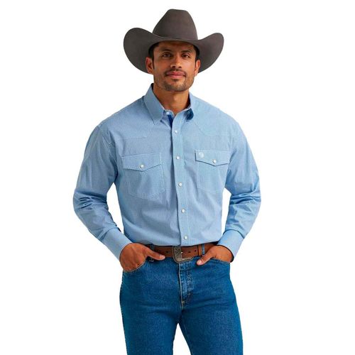 Camisa Wrangler azul para caballero 112374190