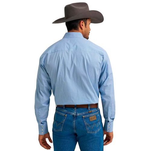 Camisa Wrangler azul para caballero 112374190