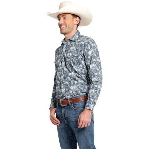 Camisa Wrangler azul para caballero 112373523