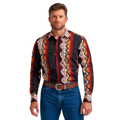 Camisa Wrangler naranja para caballero 112371822