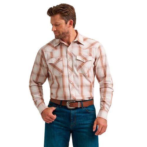 Camisa Wrangler beige para caballero 112373577