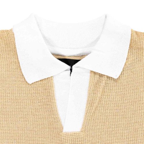 Playera tipo polo Mako & Co beige para caballero MKHC0034