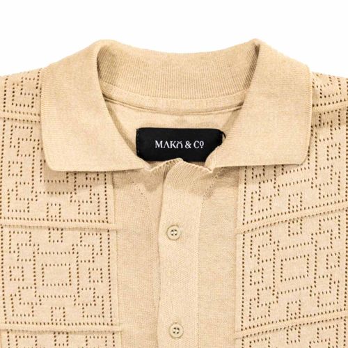 Camisa Mako & Co beige para caballero MKHC0039