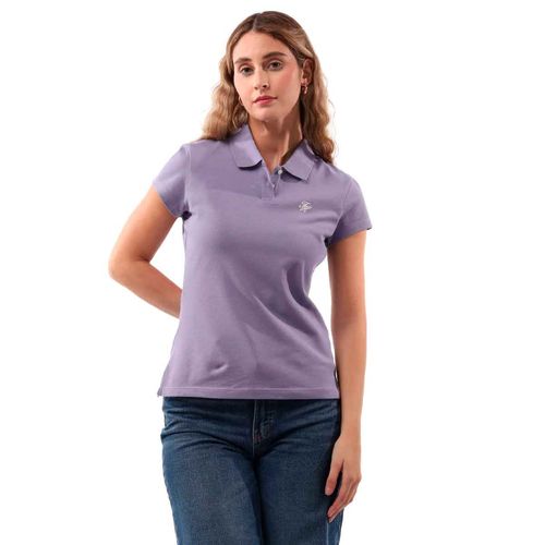 Playera tipo polo Tommy Hilfiger lila para dama WW0WW48271