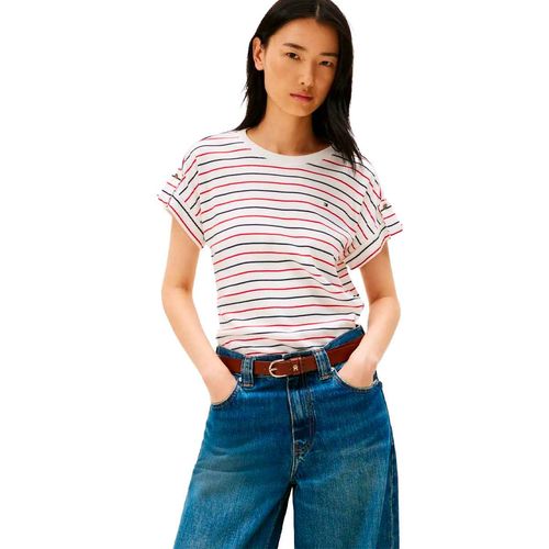 Playera Tommy Hilfiger beige para dama WW0WW46884