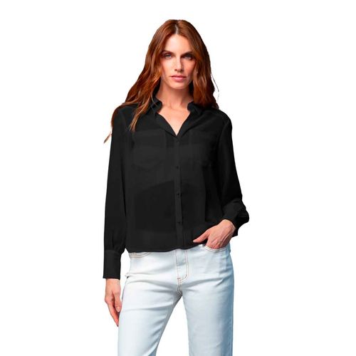Blusa camisera Ferriano negro para dama BP01696