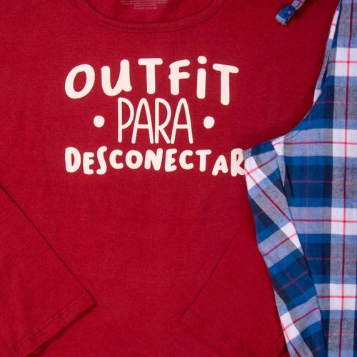 Pijama Twins tinto para dama JMI0321