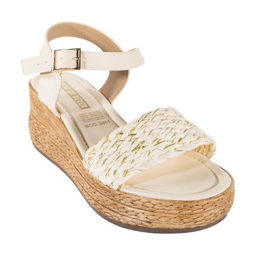 Sandalia con plataforma Now Or Never para dama beige 2601