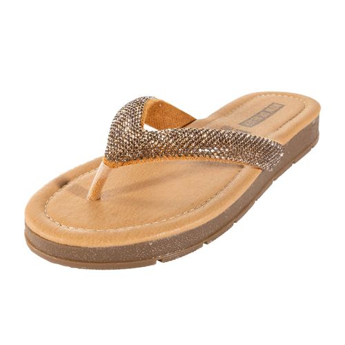 Sandalia de piso Now Or Never para dama dorado 4057