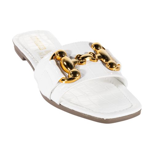 Sandalia de piso Now Or Never para dama blanco 84