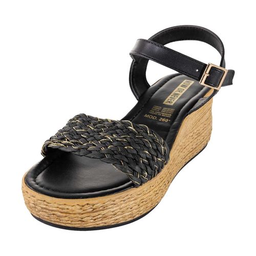 Sandalia con plataforma Now Or Never para dama negro 2601