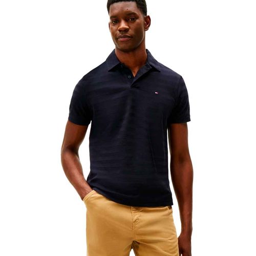Playera tipo polo Tommy Hilfiger azul para caballero MW0MW40293-DW5