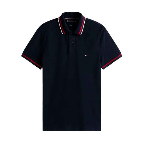 Playera tipo polo Tommy Hilfiger azul para caballero MW0MW40308-DW5