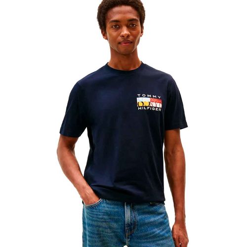 Playera Tommy Hilfiger azul para caballero MW0MW40006-DW5