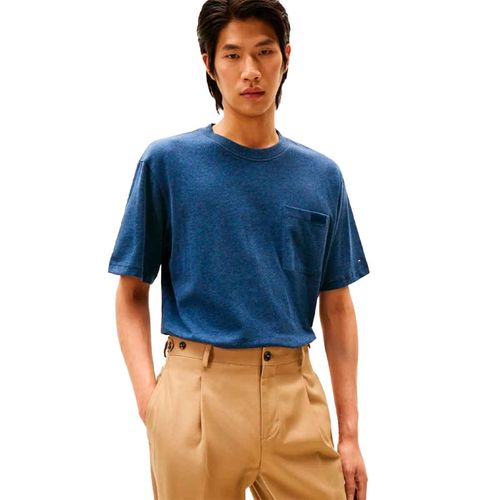Playera Tommy Hilfiger azul para caballero MW0MW40410-DZ0