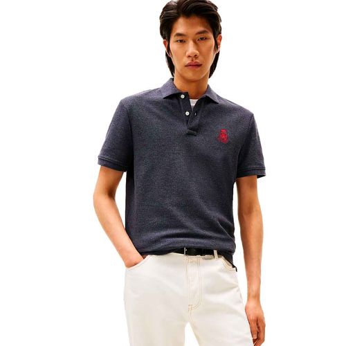 Playera tipo polo Tommy Hilfiger azul para caballero MW0MW40820-DZ0