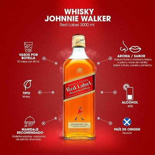 Whisky Jhonnie Walker red label 3 litros