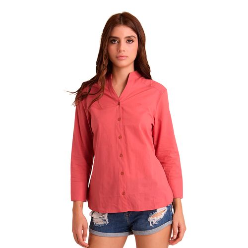 Blusa camisera Porto Blanco rosa para dama D-2508