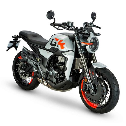 Motocicleta café racer Zontes plata/naranja gk-350 CC 2025