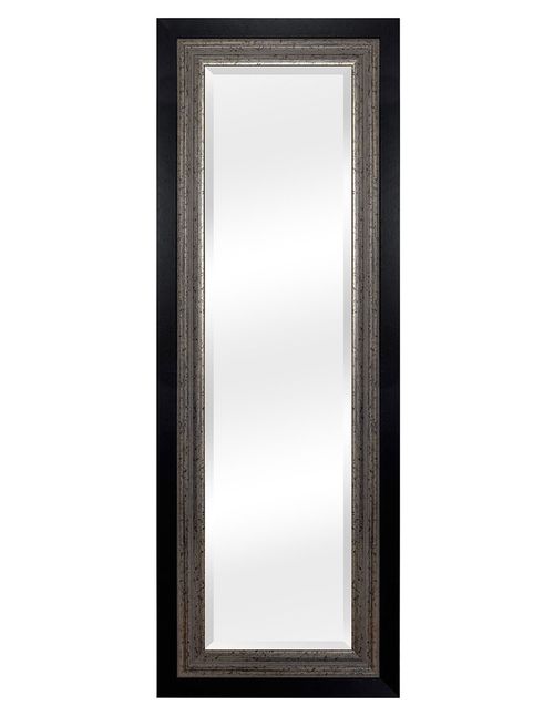 Espejo Biselado de Pared Enmarcado en color Negro con acentos champán | Fine Art Tj - 40 x 132 cm