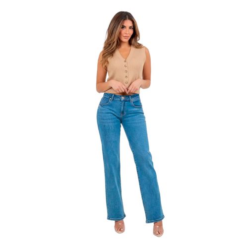 Pantalón de mezclilla Revenue azul para dama RVSTTRV111