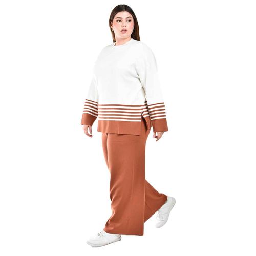 Conjunto Roman Fashion café para dama 9001