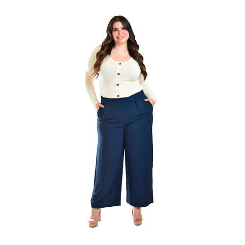 Pantalón Roman Fashion azul para dama 9202