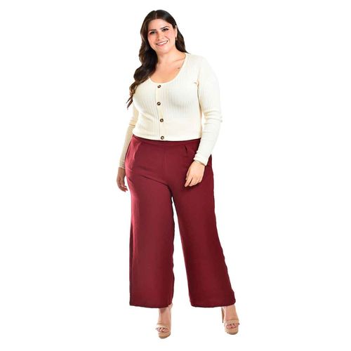 Pantalón Roman Fashion tinto para dama 9202