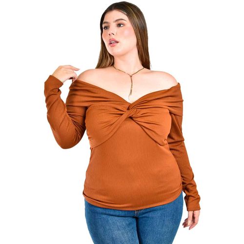 Blusa Roman Fashion café para dama 1911