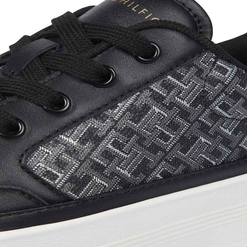Tenis casual Tommy Hilfiger negro para dama fw0fw08331-bds