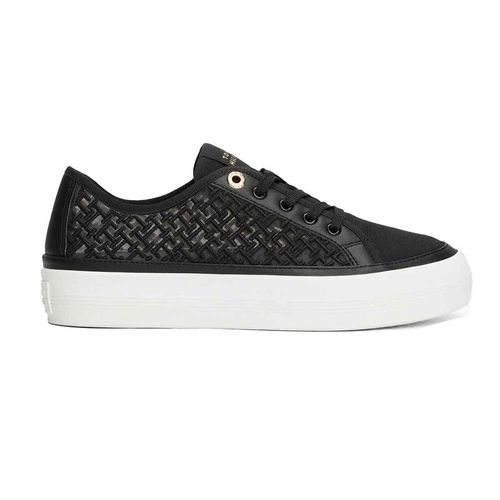 Tenis casual Tommy Hilfiger negro para dama fw0fw08685-bds