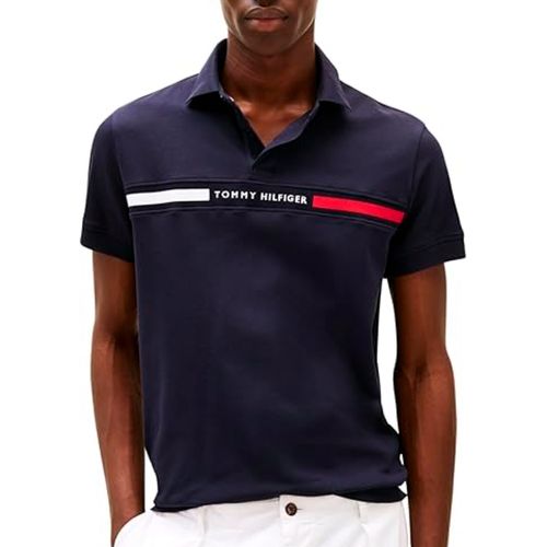 Playera tipo polo Tommy Hilfiger azul para caballero MW0MW38130-DBZ