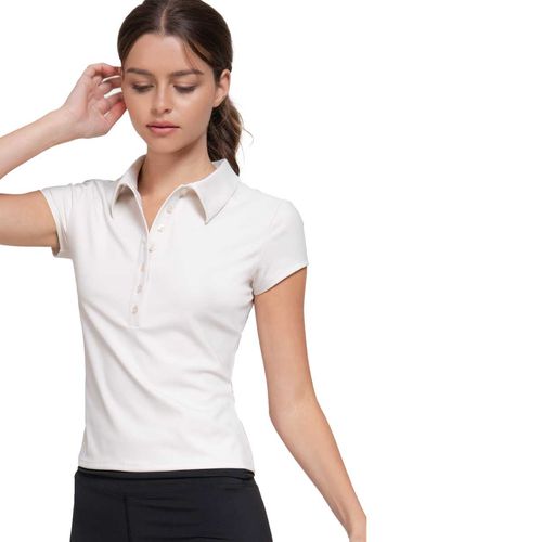 Playera tipo polo Active Usa beige para dama T14865