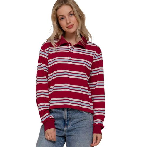 Playera tipo polo Active Usa tinto para dama T14827