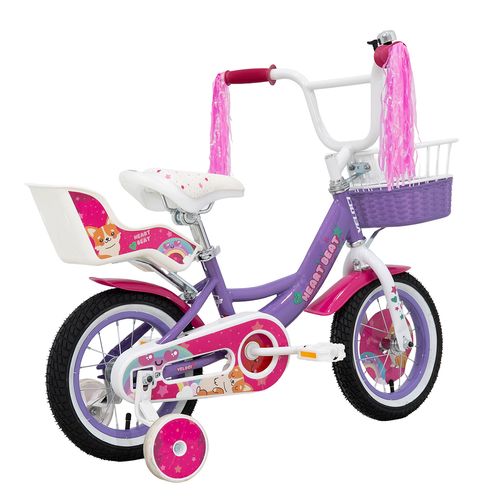 Bicicleta Veloci Heart Beat Infantil R12 Morado