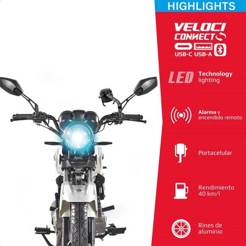 Motocicleta de trabajo Veloci plateado drako rt 200 200 CC 2026