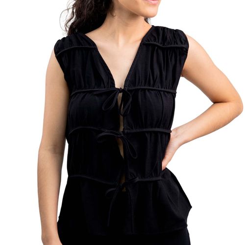 Blusa para dama Punto Sole negro PS-BSM-29